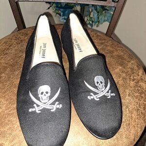 Black and White Skull Slip-On Loafers